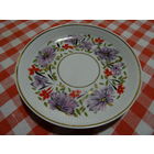 Блюдце чайное, ЛФЗ, красная точка, клеймо мастера, ручная  роспись, винтаж СССР