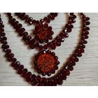 Винтажное колье  с клипсами Чехия гранатовое стекло