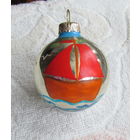 Елочная игрушка, шарик "Алые паруса",  диам. 6 см