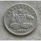 Австралия 3 пенса 1927 Георг V - нечастая!