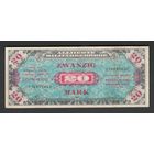 Германия 20 марок 1944 года. 9-значный номер. Тип Р-195. Состояние XF