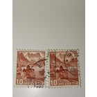 Марка Швейцария 1934 год с изображением замка Шильон (Chillon Castle) на берегу Женевского озера.