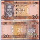 Южный Судан, 20 фунтов 2015 г, P-13a (отец-основатель Джон Гаранг де Мабиор, антилопы), UNC