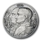 Ниуэ 5 долларов 2012г. "Война 1812г. Наполеон I Бонапарт". Монета в капсуле; деревянном подарочном футляре; номерной сертификат; коробка. СЕРЕБРО 62,20р.(2 oz).