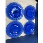 Тарелки 4 штуки синяя стекло