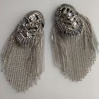 Крупные парные броши- погончики. Дорожки страз. 18х8 см..