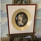 Портретная миниатюра Живопись Дама  Германия кость 2 шт