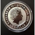 1 доллар 2009 г.   Елизавета 2.  ПАНДА.  УНЦИЯ.  СЕРЕБРО. 999 пробы