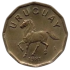 ВОСТОЧНАЯ  РЕСПУБЛИКА УРУГВАЙ  10 СЕНТЕСИМО 1981. ФАУНА. ЛОШАДЬ
