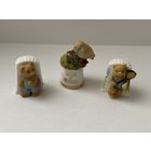 Наперстки с фигурками, 3 шт., фарфор, Англия.