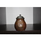 Керамический, пивной бокал с металлической крышкой и листком вкладышем, клеймо, Германия.