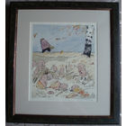 Художник Волков "Заморозил" 1953 год Рисунок для журнала Вожик Вожык