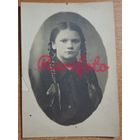 1920-е Белосток гимназистка подписана штамп фотоателье