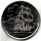 КОРОЛЕВСТВО НОВАЯ ЗЕЛАНДИЯ 50 ЦЕНТОВ 2006 г. ПАРУСНИК ИНДЕВОР (Корабль Джеймса Кука). Сталь с никелевым покрытием