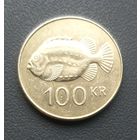 100 крон 2006 год * Исландия * Пинагор * Рыба - Воробей