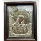 Икона Казанской Божией Матери с окладом в киоте