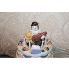 Музыкальная, фарфоровая  карусель "Happy Birthday", высота 12.5 см.