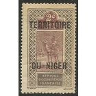 Французский Нигер. Воин на верблюде. Надпечатка на Верхнем Сенегале. 1921г. Mi#2.