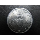 Германия. 3 марки. 1922J. С 20 копеек. Распродажа коллекции. Смотрите другие лоты.