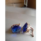 Серьги винтажные с позолотой