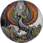 Ниуэ 5 долларов 2021г. "Феникс". Black Proof. Монета в капсуле; подарочной рамке - футляре; сертификат; коробка. СЕРЕБРО 62,20гр.(2 oz).