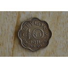 Цейлон 10 центов 1944 с 1 руб