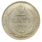 2 лата 1925 Латвия Первая Республика! Серебро 10 грамм 835 пробы! ВОЗМОЖЕН ОБМЕН!