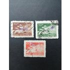 Польша 1950 Неполная серия марок с надпечаткой "GROSZY" на марках 1948 года Mi.481-482,484 "Кентавр" (гашение) Mi.587-588,590 каталог 17.00 евро