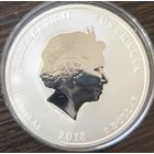 Австралия 1 доллар, 2018 года. Год собаки. Унция. Улучшенный чекан. Королева Елизавета II. UNC