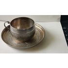 Чайная пара серебро Франция.голова Минервы.