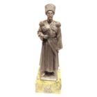 Статуэтка Николай II в бурке и папахе Олово/Змеевик