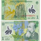 Румыния 1 лей 2019 год UNC (полимер)