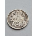 1 марка 1907 года. Германия. Вильгельм II. Серебро 900. Монета не чищена. 45437
