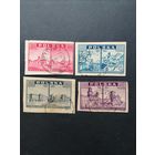 Польша 1945 Неполная серия марок "Взгляд из Варшавы: до и после ее разрушения" (гашение без клея, наклейки) Mi.414-415, 417, 419 каталог 1.40 евро