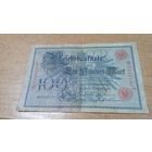 100 марок 1908 года Германии  0348140 красный номер и печать