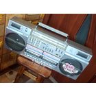 Sharp GF-575Z. Серебристый. Двухкассетный магнитофон 575. Магнитола с радио. Бумбокс геттобластер