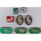 Лошади - на значках.