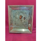 С рубля без мц. икона с коитом "Казанская Божья матерь с младенцем Иисусом", икона 27х22см. киот 35х30х7см.