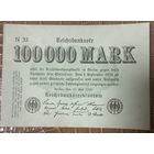 Банкнота 100000 марок 1923 год. Веймарская республика