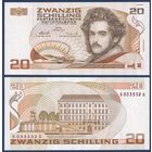 Австрия, 20 шиллингов 1986 г., P-148 (S, художник Мориц Михаэль Даффингер), UNC