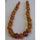 С рубля. Бусы антикварные из крупного янтаря. Ретро СССР.