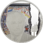 Палау 5 долларов 2014г. Голограмма "Берлинская стена. М. Горбачёв; Г. Коль".  Монета в капсуле; деревянном подарочном футляре; сертификат; коробка. СЕРЕБРО 25гр.