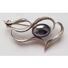 Брошь. Серебро. Камень. 70-е годы, Германия. Клеймо. Размер 5 см на 3 см