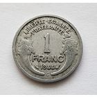 Франция 1 франк, 1944 Отметка монетного двора: "C" - Кастельсарразен