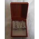 Серьги винтажные, серебро, 925пр,позолота