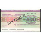 Дорожный чек Образец 500 крон Банк Норвегия