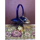 Старинная вазочка, Богемия, ручная роспись, эмаль, много лотов с рубля