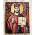 БОЛЬШАЯ СТАРИННАЯ ИКОНА СПАС ВСЕДЕРЖИТЕЛЬ 19 век ОТЛИЧНАЯ  38*40