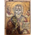 Икона Николай Чудотворец 19 в Живопись,золото!