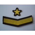 Нарукавные нашивки (шеврон) за выслугу лет прапорщиков СССР (на защитном сукне)